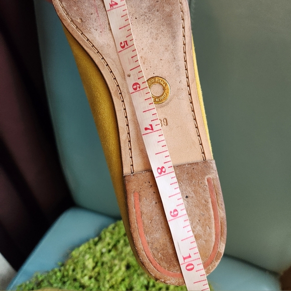LORO PIANA Celery Chartruese Suede Leather Italy  Ballet Flats Loafers 39 8.5N - Picture 4 of 16